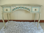 Beautiful French Vanity Desk with Hand Painted Angels and Flowers